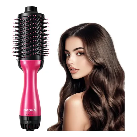 Cepillo Secador Sasha Eléctrico Alaciador Y Voluminizador Color Rosa