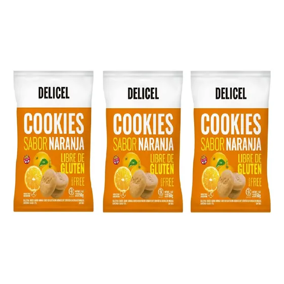 Pack X 3 Galletitas Delicel Naranja - Mercado De Galletitas