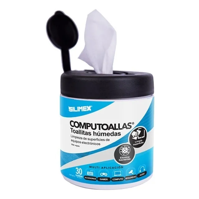 Toallas Húmedas Silimex Computoallas Con 30 Piezas Para Limp Color Blanco