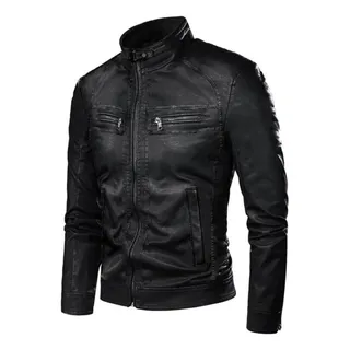 Jaqueta De Couro Masculina Motoqueiro Promoção Preto Black Jaqueta De Couro Masculina Motoqueiro Promoção Preto Black