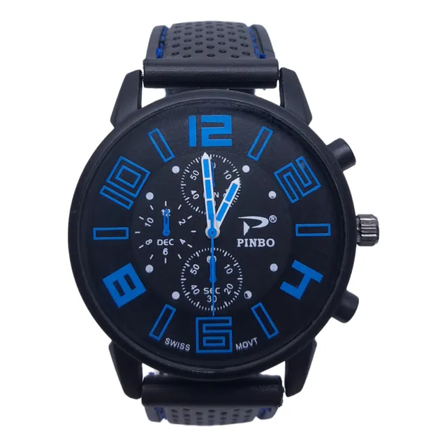 Reloj Casual Caballero Correa Goma Incluye Caja De Regalo