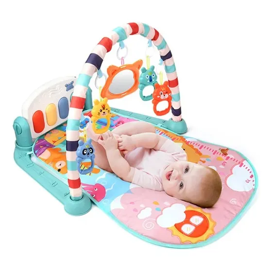 Gimnasio Alfombra Bebes Con Juguetes Piano Luz Sonido