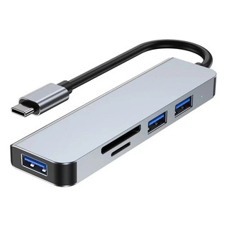 Hub 5 Portas Com 1 Usb-c 1/micro-sd 2/usb 3.0 1/tf Card Md9 Hub 5 Portas Com 1 Usb-c 1/micro-sd 2/usb 3.0 1/tf Card Md9