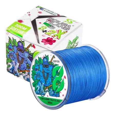 Linha De Pesca 300m 8 Fios Premium Multifilamento 0.32mm Cor Azul