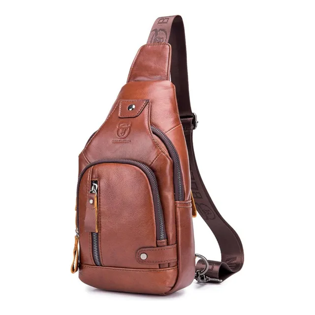 Pechera Mochila Morral Hombre Cuero Genuino Bullcaptain