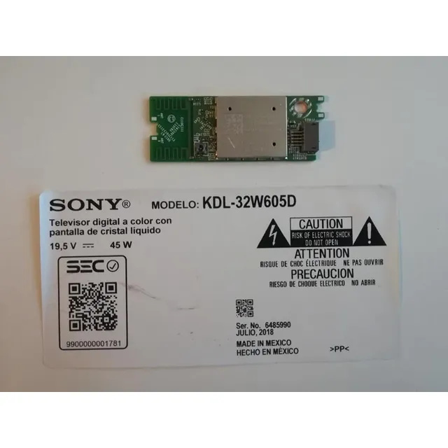 Modulo Wifi Para Sony Kdl 32w605d Kdl-32w605d Desarme