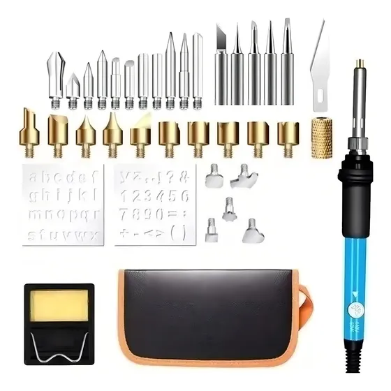 Set Pirograbador Y Soldador 40pcs Madera Cuero 60w - Electro