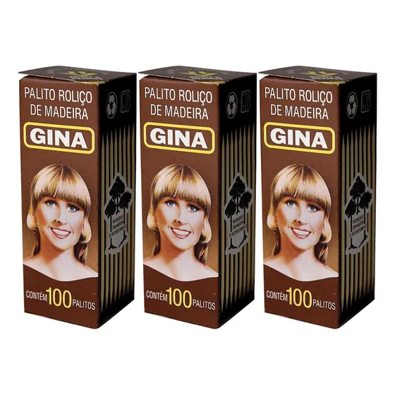 Palito De Dente Gina Caixa Com 100 Unid Kit 3