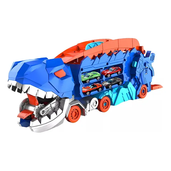 Minicamión 8 Coches De Juguete Con Forma De Dinosaurio Ea Color Azul