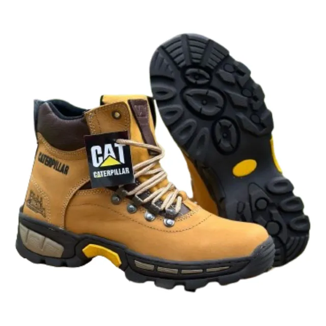 Bota Cat Corte Alto Para Caballero 100 % Cuero