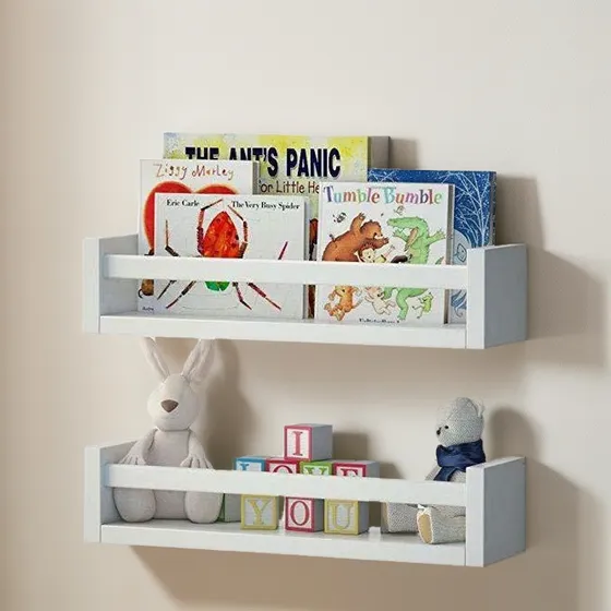 Juego De 2, cuarto De Bebé, Estantería De Pared, De Madera, 