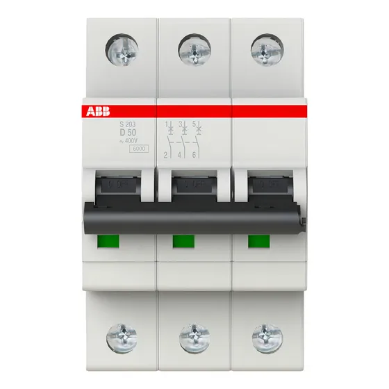Interruptor Termomagnetico Abb Tripolar 50a 6ka Curva D