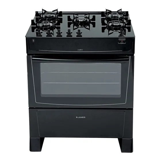 Cocina A Supergás James C695v Con 5 Hornallas Luz Horno color Negro