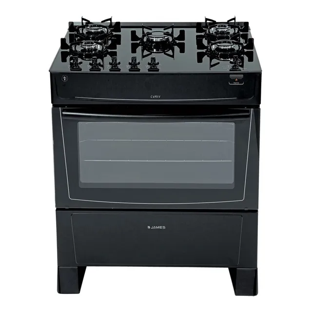 Cocina A Supergás James C695v Con 5 Hornallas Luz Horno color Negro