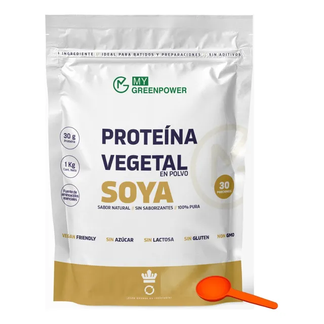 Proteina Vegana 100% Aislada De Soya 1 Kg 0% Azucar