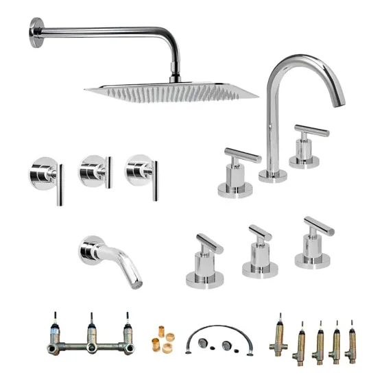Griferia Completa Baño Adra Plus Peirano Combo Kit 