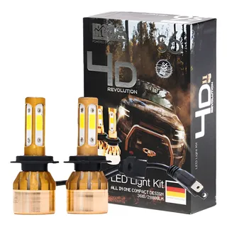Kit Luces Led 4 Lados Caras S6 4d Cob Faros H7 H11 9006 Auto