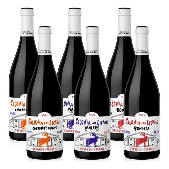 Caja Mix Vinos Orgánicos Colonia Las Liebres 6x750ml