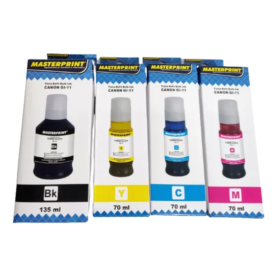 Kit 4 Refil Tinta Gi11 Gi-11 P/ Impressora Canon G2160 G3160