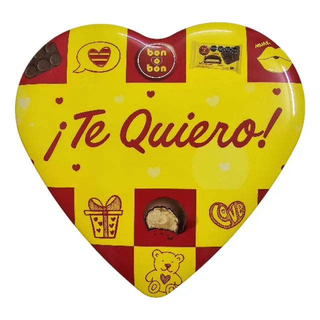Bombón Bon-o-bon Lata Corazón San Valentín Día Enamorados