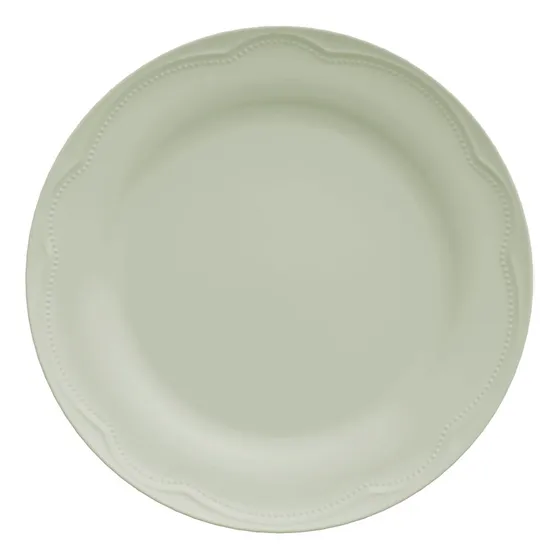 X 6 Plato Postre Porcelana Germer Cottage 20 Cm Color Verde