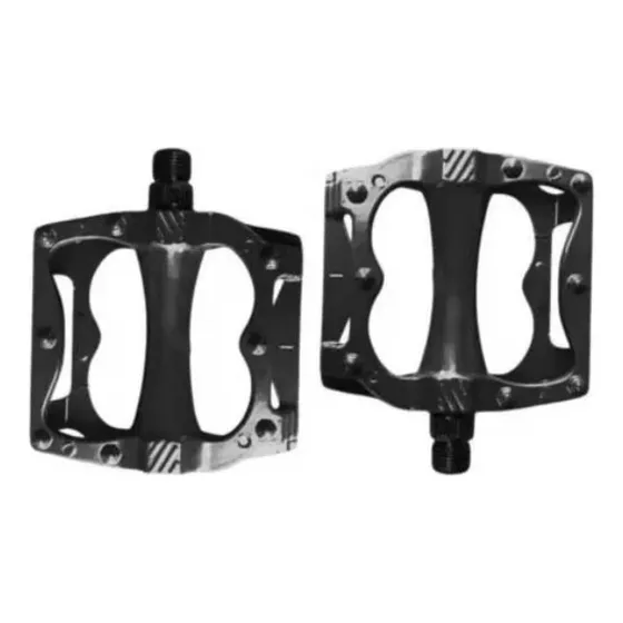 Pedales Bicicleta Par Antideslizante Aluminio Plataforma Mtb Color Negro