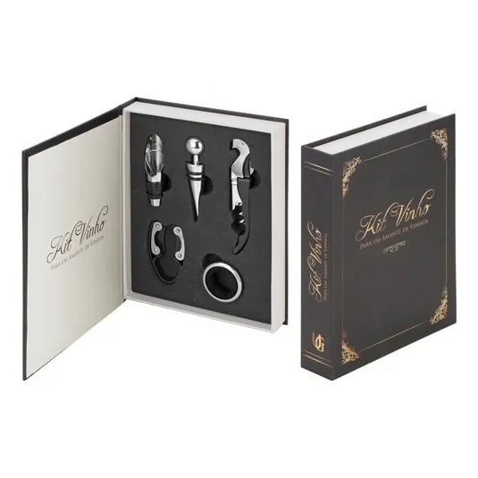 Kit Vinho Saca Rolhas Abridor Tampa Dosador Presente + Gift