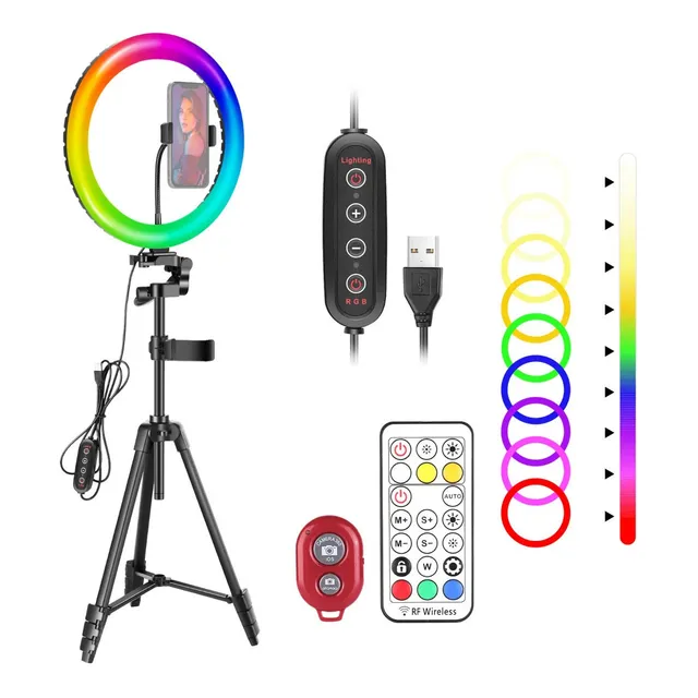 Trípode Aro De Luz Led Vídeos Tik Tok Con Control Bluetooth 