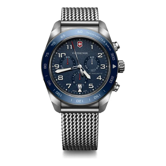 Reloj Victorinox Swiss Army Quartz Chrono Azul, Inox