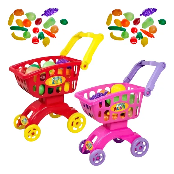 Carrinho De Compras Infantil Super Market Vermelho Braskit