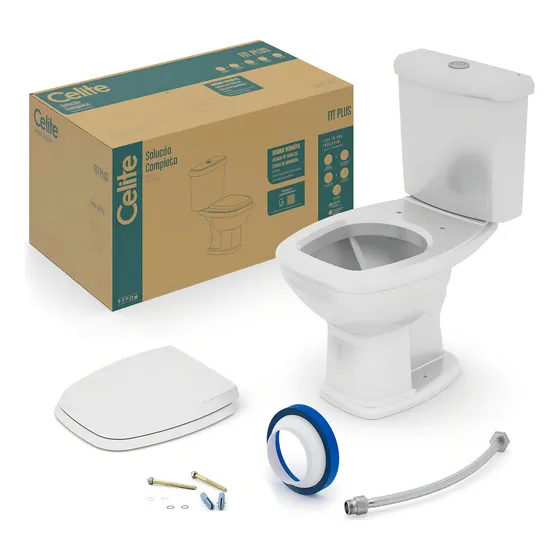 Kit Vaso Sanitário Caixa Acoplada E Acessórios Fit Br Celite