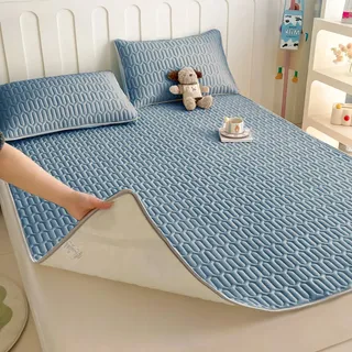 Colchão Casal Hipoalergênica Látex 3 Peças 150*200cm |ohté Cor Azul Desenho Do Tecido Liso