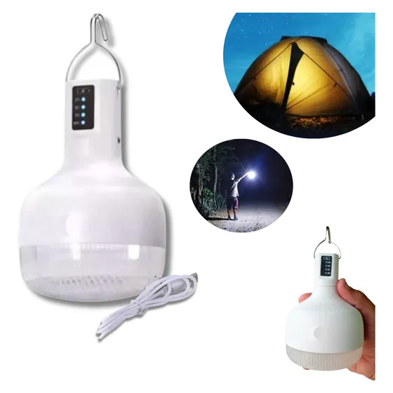 Lâmpada Lampião Led Recarregável  Para Camping Barraca Pesca