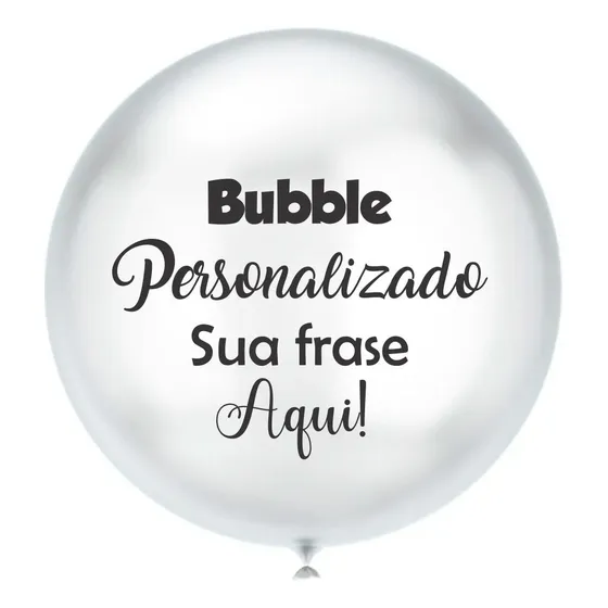 Balão Bubble Transparente Adesivo Personalizado Nome Idade