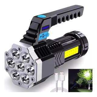 Linterna Táctica Recargable Lámpara De Mano Portátil Led+cob Linterna Táctica Recargable Lámpara De Mano Portátil Led+cob