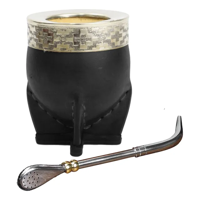 Mate Imperial Uruguayo De Alpaca Rupestre + Bombilla Regalos