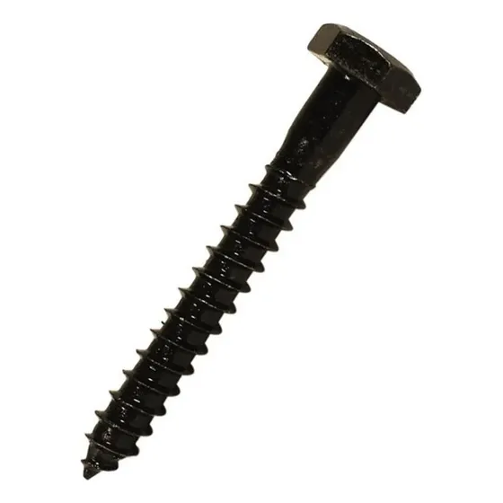 Tornillo Hex Tirafondo Negro 1/4 X 1-1/2 Pulgadas - 100 U