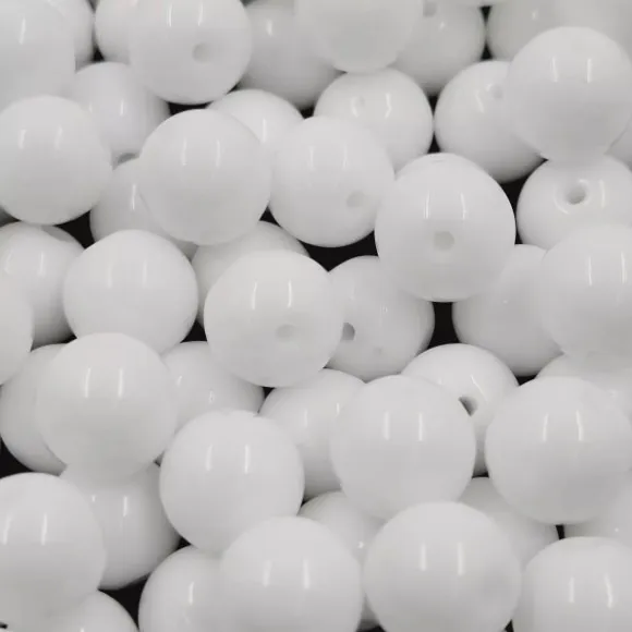 200 Contas De Porcelana Branca 8mm Umbanda Candomblé