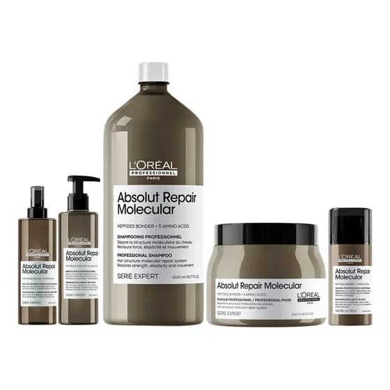 Kit Loréal Molecular Pré-sh+ Sh+ Sérum+ Másc+ Leave-in Gde