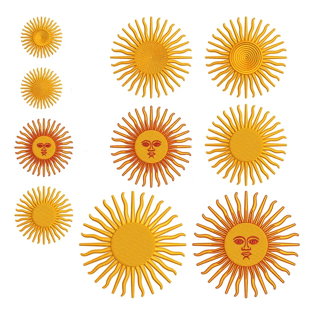 Matrices De Bordado: Sol Bandera Argentina X 10