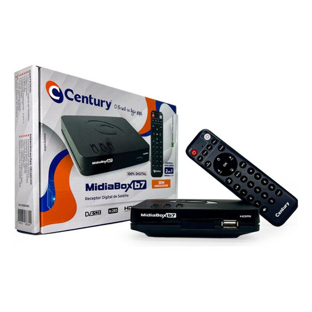 Receptor Midiabox B7 Century Preto 2 Portas Receptor Midiabox B7 Century Preto 2 Portas