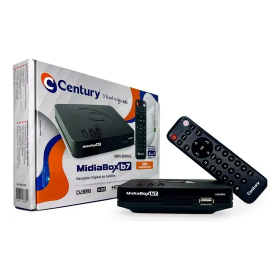 Receptor Midiabox B7 Century Preto 127/220V 2 Portas