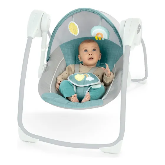 Columpio portátil Ingenuity Sun Valley 16905 con toldo 0 a 9 meses color gris