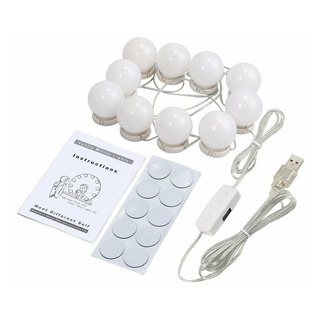 Serie De Luces Para Espejo De Maquillaje 10 Foco Led Tocador Serie De Luces Para Espejo De Maquillaje 10 Foco Led Tocador