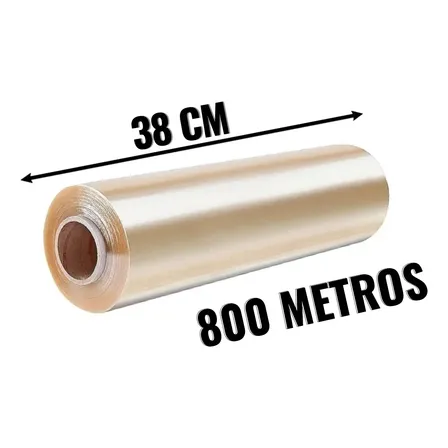 Rolo Bobina Papel Plastico Filme Pvc Esticavel 38cm X 800m