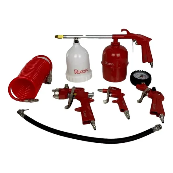 Kit 5 Piezas Pistolas Aire Compresor Pintar Inflar Petrolea