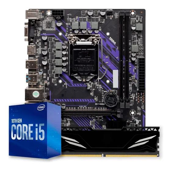 Kit Upgrade, Intel I5-10400f, H510m, 8gb Ddr4 Cor Preto