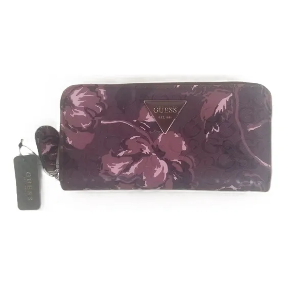 Billetera Guess Modelo Abree Color Bordeaux Original Usa