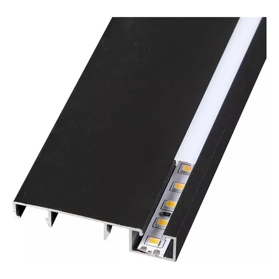 Pack 3 Perfil Zócalo Piso Led Aluminio Iluminación X 1 Metro