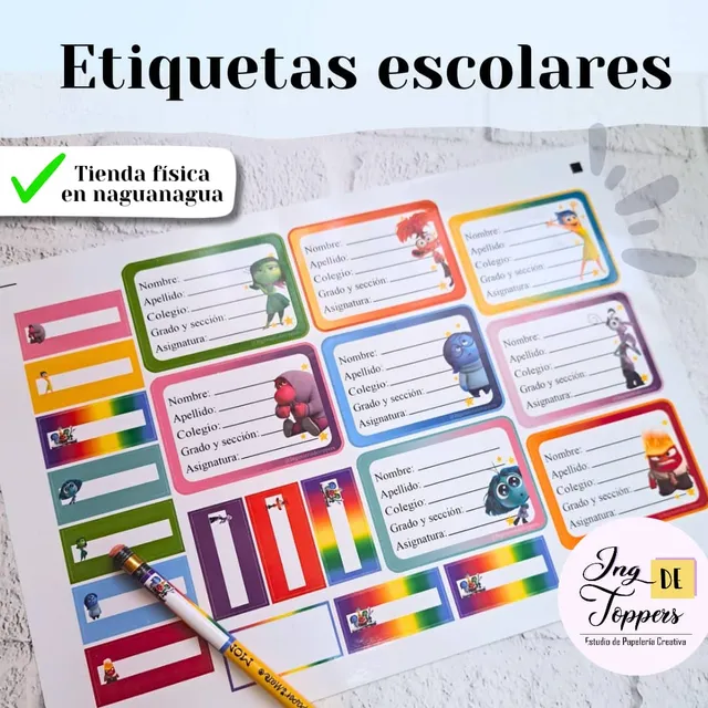 Etiquetas Para Útiles Escolares Con Imágenes De Moda